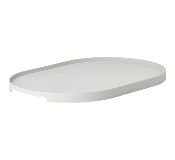 Singles brett oval warm grey 23x35 cm fra Zone