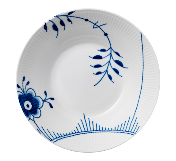 Blå Mega Riflet tallerken dyp 24 cm fra Royal Copenhagen