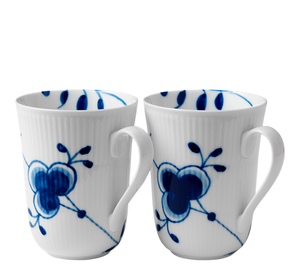 Blå Mega Riflet krus 2 pk 33 cl fra Royal Copenhagen