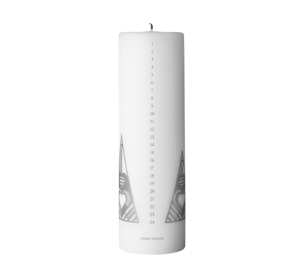2019 kalenderlys sølvdekor fra Georg Jensen