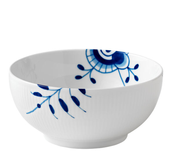 Blå Mega Riflet skål 18 cm fra Royal Copenhagen