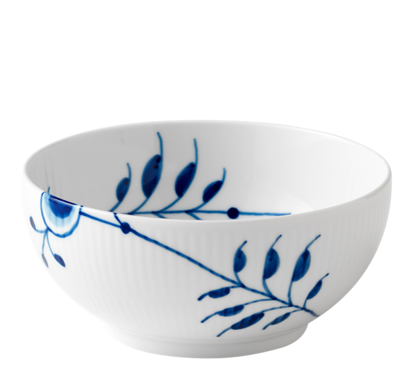 Blå Mega Riflet skål 15 cm fra Royal Copenhagen
