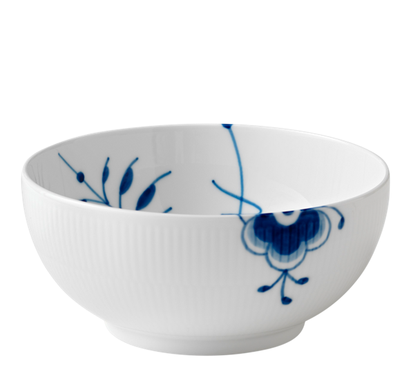 Blå Mega Riflet skål 21 cm fra Royal Copenhagen