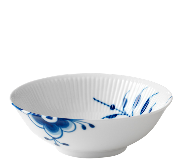 Blå Mega Riflet dessertskål 35 cl fra Royal Copenhagen