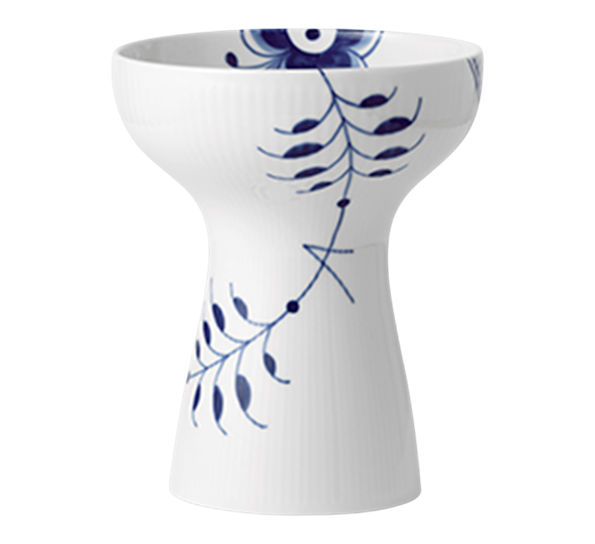 Blå Mega Riflet åpen vase 19cm fra Royal Copenhagen