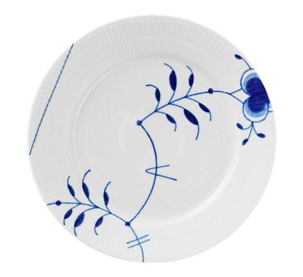 Blå Mega Riflet tallerken 22 cm Ltd dekor 9 fra Royal Copenhagen
