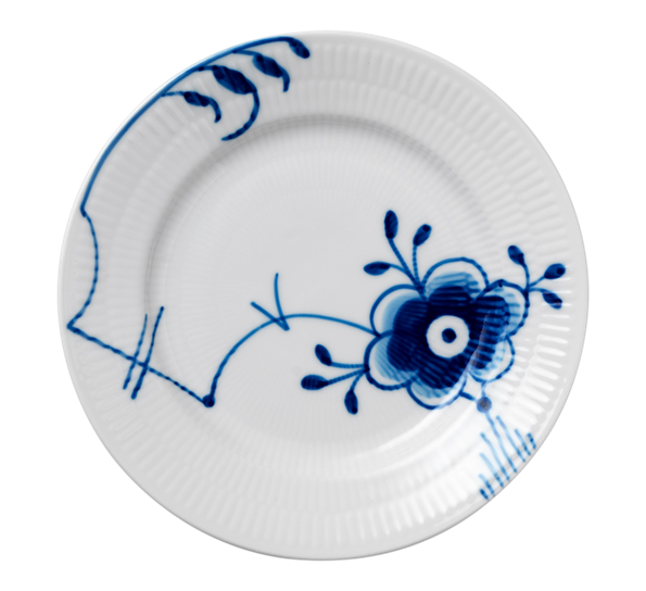 Blå Mega Riflet asjett 17 cm dekor 6 fra Royal Copenhagen