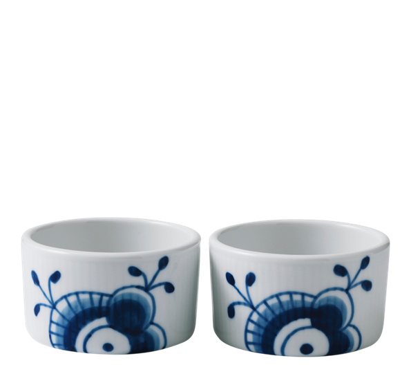 Blå Mega Riflet souffleskål 8,5 cm 2-pk fra Royal Copenhagen