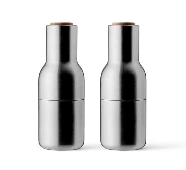 Bottle kverner 2 stk børstet stål m valnøttlokk fra Audo Copenhagen