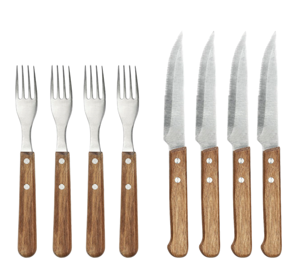 Biffbestikk 8 deler rustfritt stål akasietre fra Holm