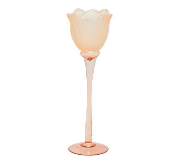 Tulipan telysestake på stett 28 cm sateng finish rosa EDG Enzo de Gasperi