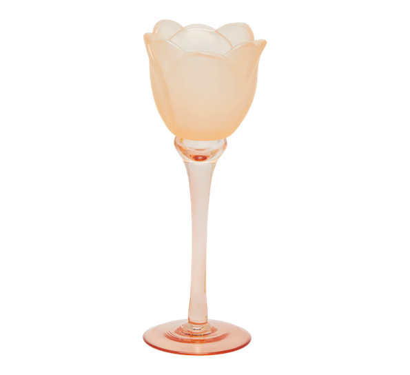 Tulipan telysestake på stett 22 cm sateng finish rosa EDG Enzo de Gasperi