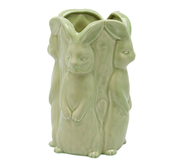 Vase med påskekaniner 24 cm grønn EDG Enzo de Gasperi
