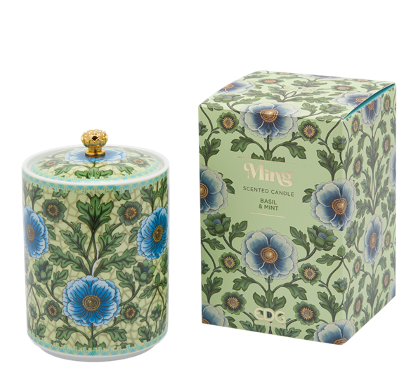 <p>Duftlys ming h14 cm basil &amp; mint&nbsp;EDG Enzo de Gasperi</p>
