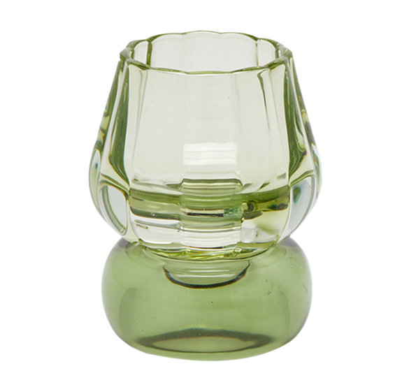 Amleto telysestake dobbel 11 cm grønn, fot grønn EDG Enzo de Gasperi