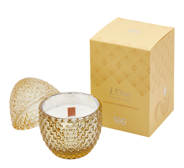 Duftlys påskeegg 12 cm ingefær & varm vanilje gul EDG Enzo de Gasperi