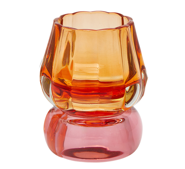 Amleto telysestake dobbel 11 cm oransje, fot rosa EDG Enzo de Gasperi