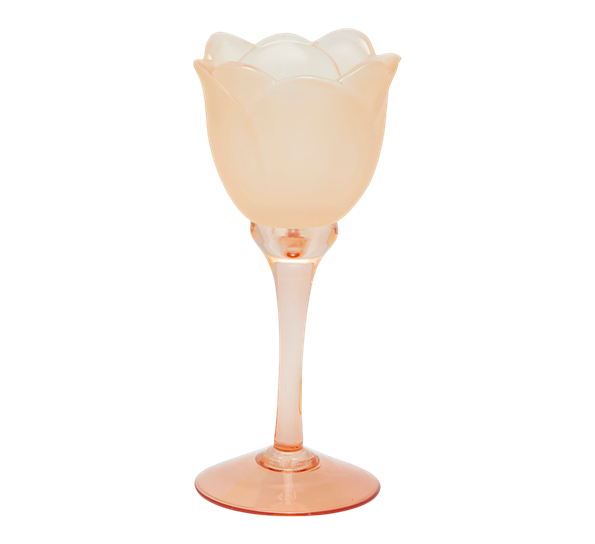 Tulipan telysestake på stett 19 cm sateng finish rosa EDG Enzo de Gasperi