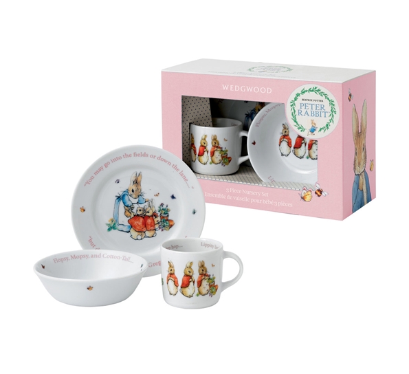 Peter Rabbit Barneservise 3D Jente fra Wedgwood