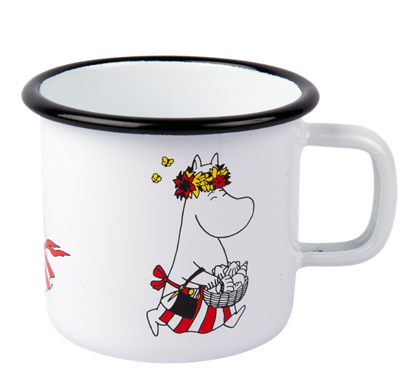 Mummi emaljekrus 3,7 dl Mummimamma hvit fra Muurla