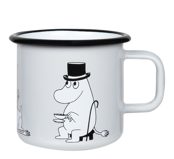 Mummi emaljekrus 3,7 dl Mummipappa lysegrå fra Muurla