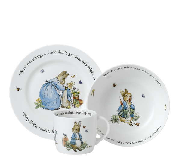 Peter Rabbit 3-delt sett blå fra Wedgwood