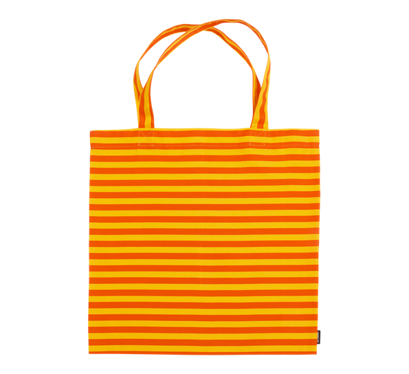 Tasaraita bag 44x43 cm oransje gul fra Marimekko