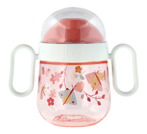 Mio babykopp med håndtak dryppfri Flowers & Butterflies fra Mepal