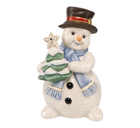 Snømann Decoration In White 11,5 cm fra Goebel