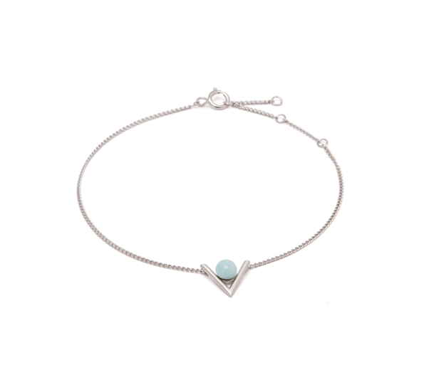 Inbetween 0203 armbånd sølv/himmelblå