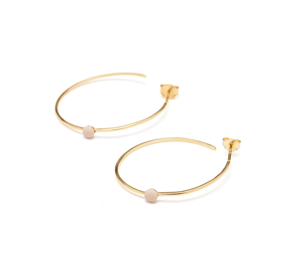 Microdot 0305 øreringer forgylt/cashmere