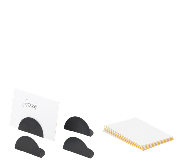 Bordkortholdere 4pk sort messing fra Ferm Living