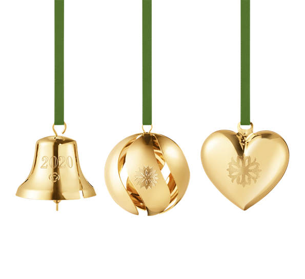 CC 2020 gavesett juleklokke julekule hjerte gull fra Georg Jensen