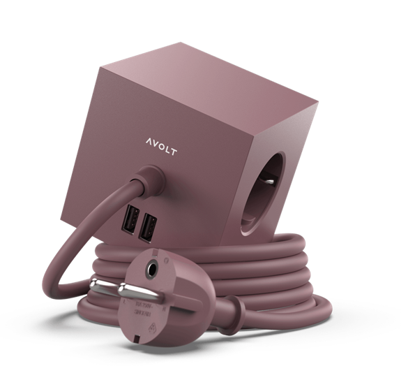 Square 1 Rust skjøteledning 1,8 meter med USB og magnet fra Avolt