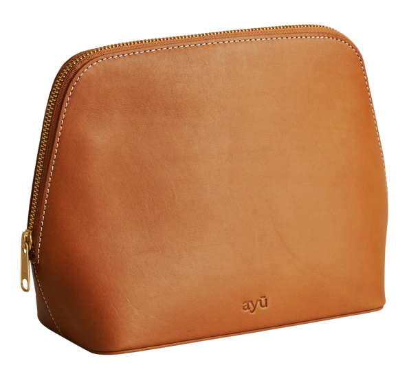 AYU toalettmappe cognac lær Ayu