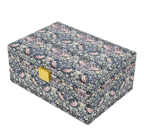 Smykkeskrin stort Liberty Strawberry Thief Black Bon Dep