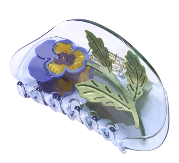 <p>Hårklemme Viola stemor i lilla Designforevig accessories</p>
