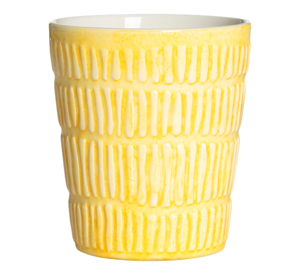 Stripes krus 30 cl gul fra Mateus