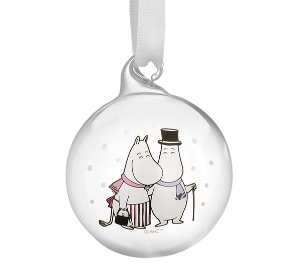 Mummi julekule 5 cm Mummimamma og Mummipappa Muurla