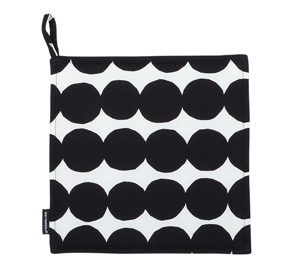 Räsymatto gryteklut hvit sort. fra Marimekko