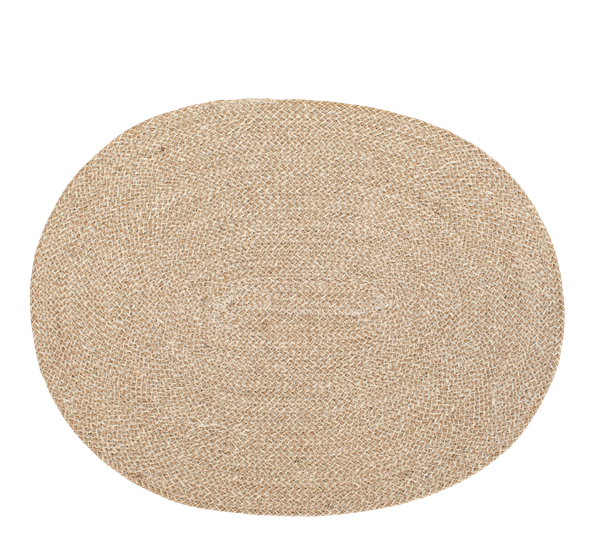 Ella spisebrikke 35x45 cm jute hvit natur fra Dixie