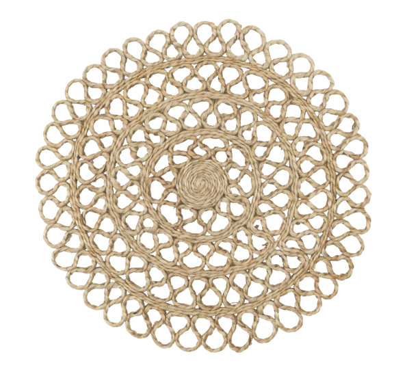 <p>Elin spisebrikke Lace ø38 cm jute natur Dixie</p>
