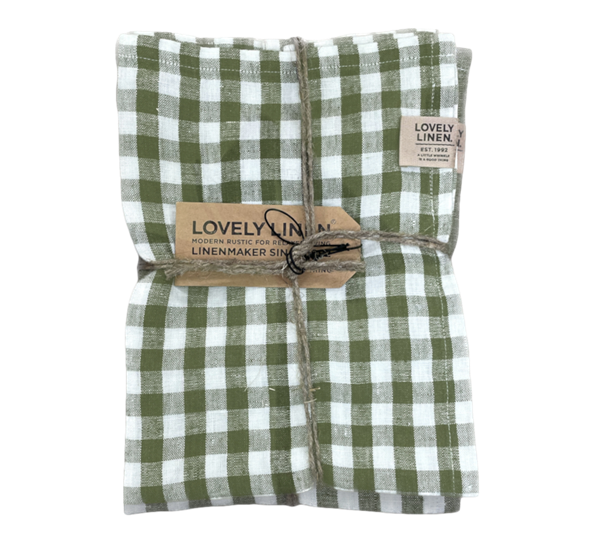 Misty kjøkkenhåndkle 50X70 cm square Jeep green fra Lovely Linen