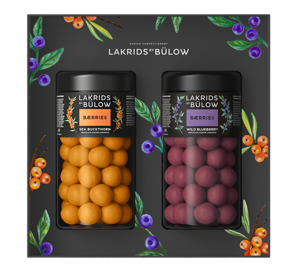 Bærries Black Box 2 x Standard Wild blueberry & Sea buckthorn. fra Lakrids By Johan Bülow