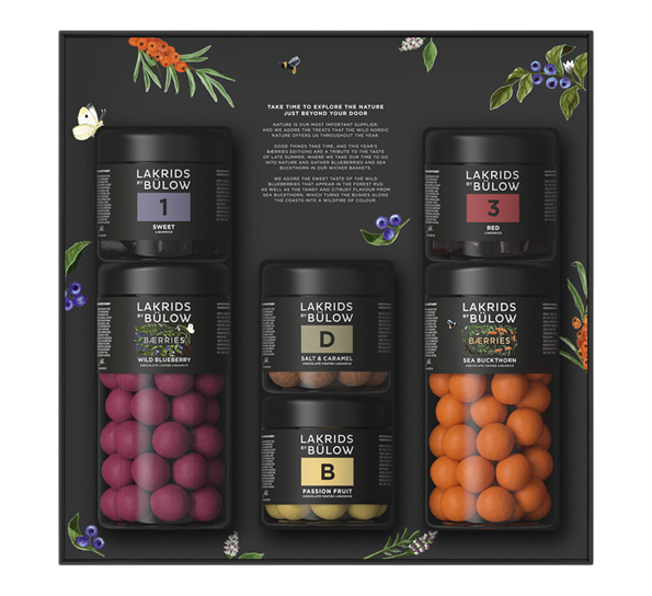 Bærries Black Box stor Wild Blueberry & Sea buckthorn fra Lakrids By Johan Bülow