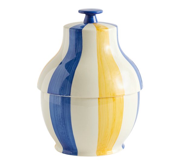 Sobremesa Stripe krukke kakeboks blå gul fra HAY