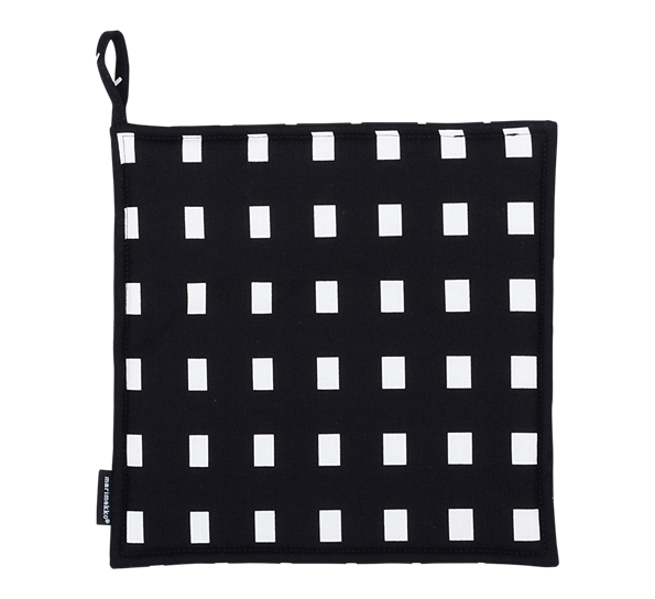 Kullervo grytelapp sort hvit fra Marimekko