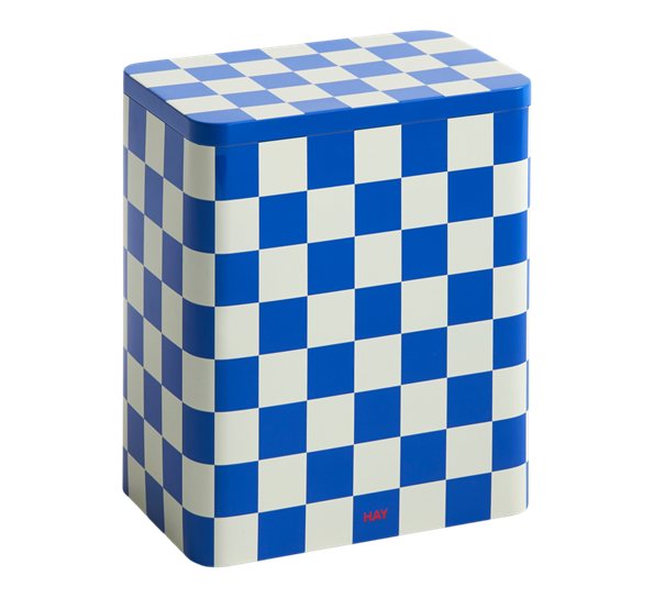 Tin oppbevaringsboks L blå offwhite fra HAY