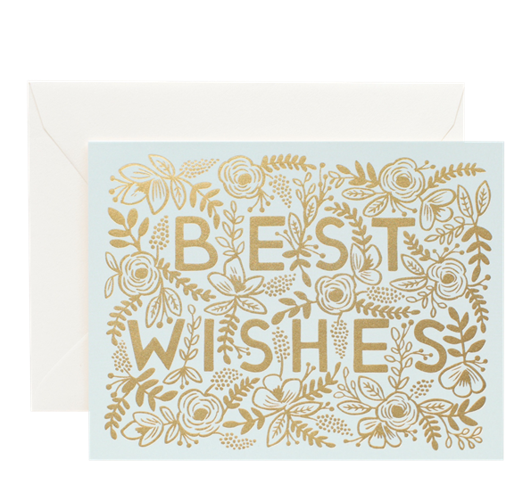 Bryllupskort Golden Best Wishes fra Rifle Paper Co.