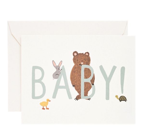 Babykort Baby! mintgrønn fra Rifle Paper Co.